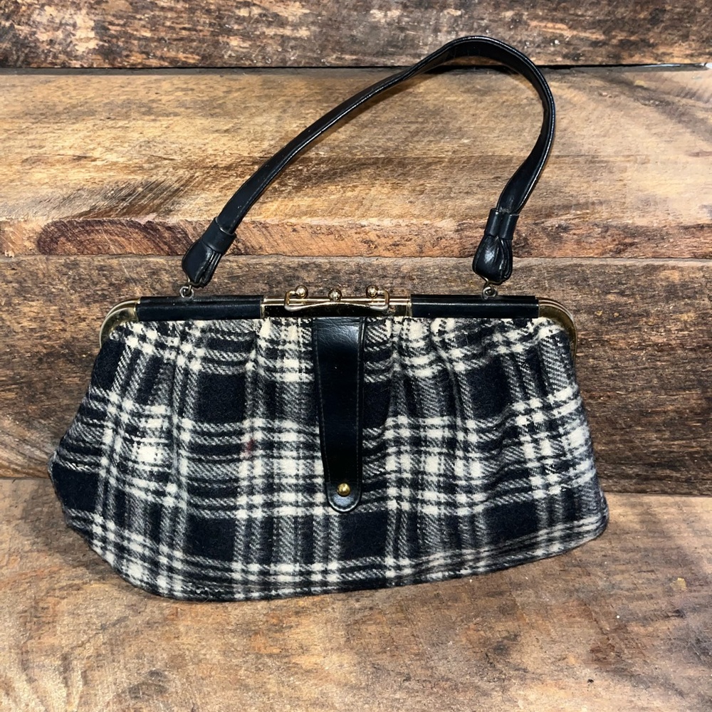 Vintage flannel clutch